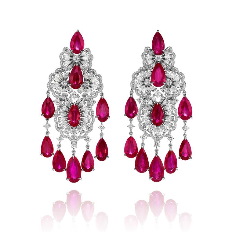 Chopard Red Carpet collection ruby and diamond earrings