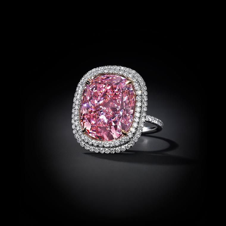 Christie's Fancy Vivid pink diamond ring