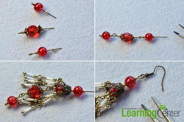 finish the vintage style earrings