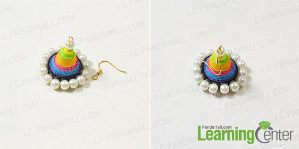 Finish the cone pearl earrings