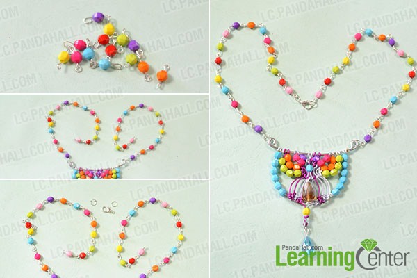 make the rest part of the colored acrylic bead necklace