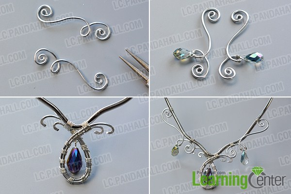 make the rest part of the silver wire wrapped necklace