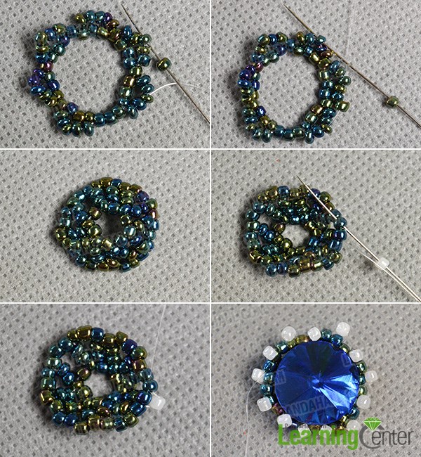  Add more seed beads to the beads flower pattern