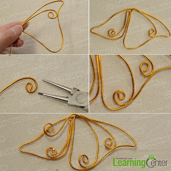 make the main part of the golden wire wrapped spirit earring