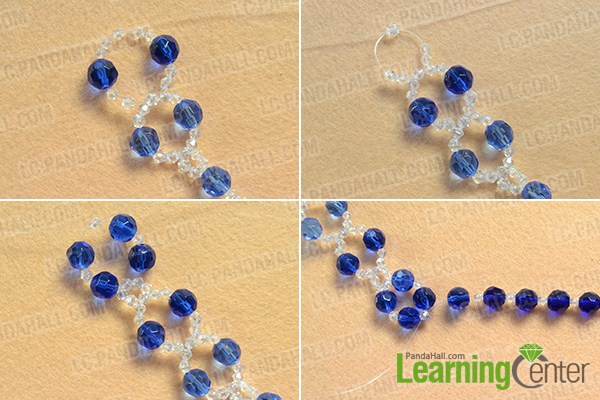 make the second part of the blue glass bead necklace