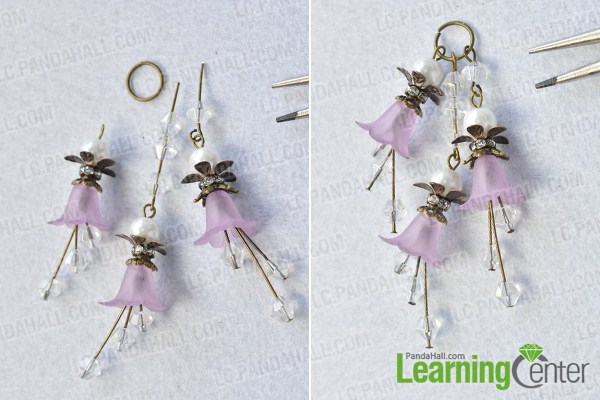 make the first part of the purple flower pendant necklace