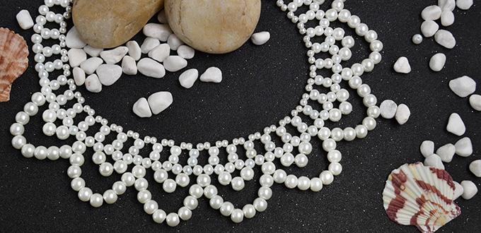 PandaHall Tutorial on How to Make a Delicate Pearl Bead Flower Choker Necklace