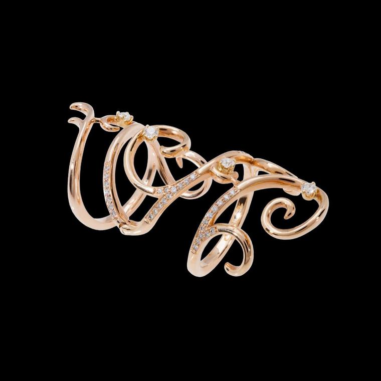 Dionea Orcini Nissa rose gold ring with diamonds