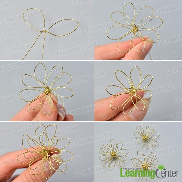 make the first part of the bead and wire flower chain necklace