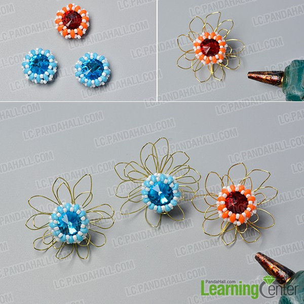 make the fourth part of the bead and wire flower chain necklace
