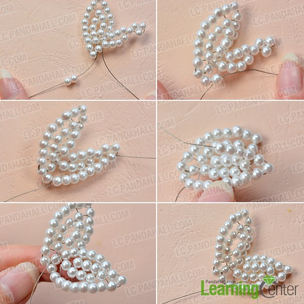 make the third part of the white pearl flower pendant necklace