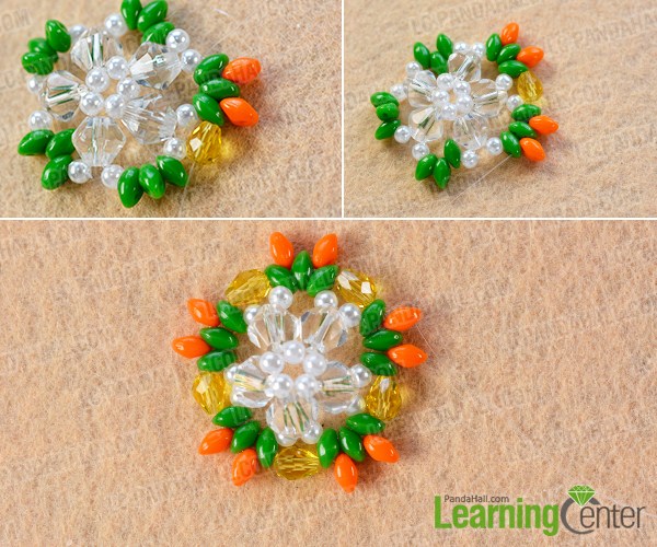 make the second part of the 2-hole seed bead and pearl star earrings