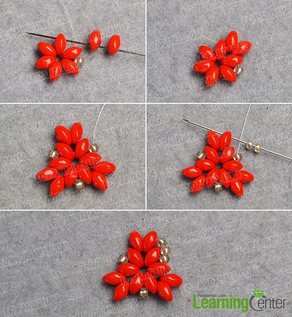 Finish the basic red see bead pattern