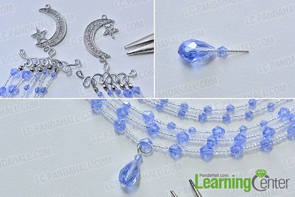 make the rest part of the multi-strand blue glass bead necklace