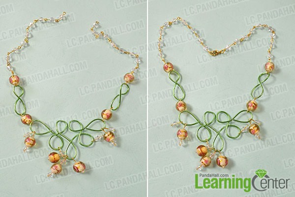 make the rest part of the wire wrapped bead necklace