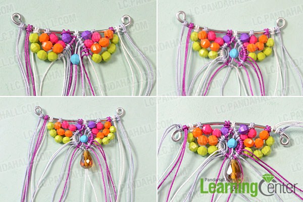 make the second part of the colored acrylic bead necklace