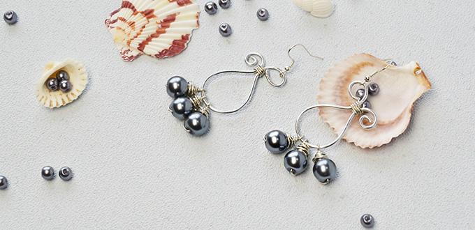 Pandahall Tutorial on How to Make Pearl Beaded Wire Wrapped Dangle Earrings