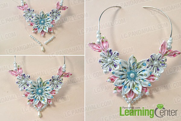 make the other part of the handmade ribbon flower collar necklace