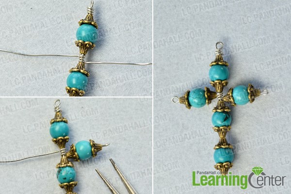 Finish the turquoise bead pendant