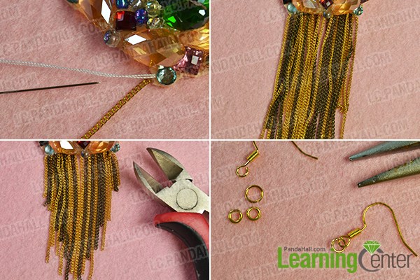 Add several pieces of twisted chains to the bead pattern