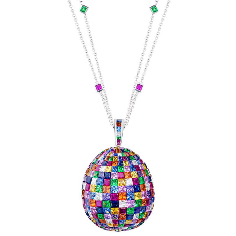 Fabergé mosaic multi-coloured pendant
