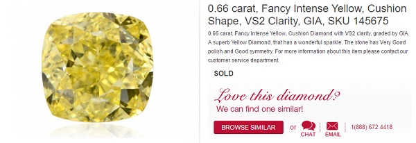 fancy intense yellow diamond vs2 clarity