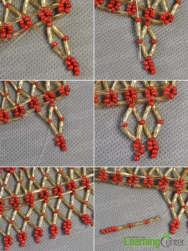 Step 6: Continue to make the second beading square strand