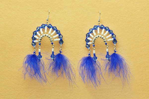 final look of the tribal style chandelier earrings