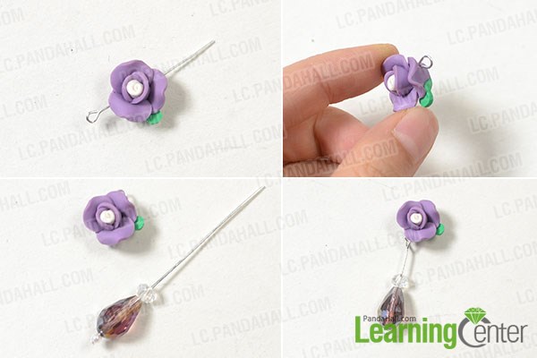 Make a purple beads dangle pattern