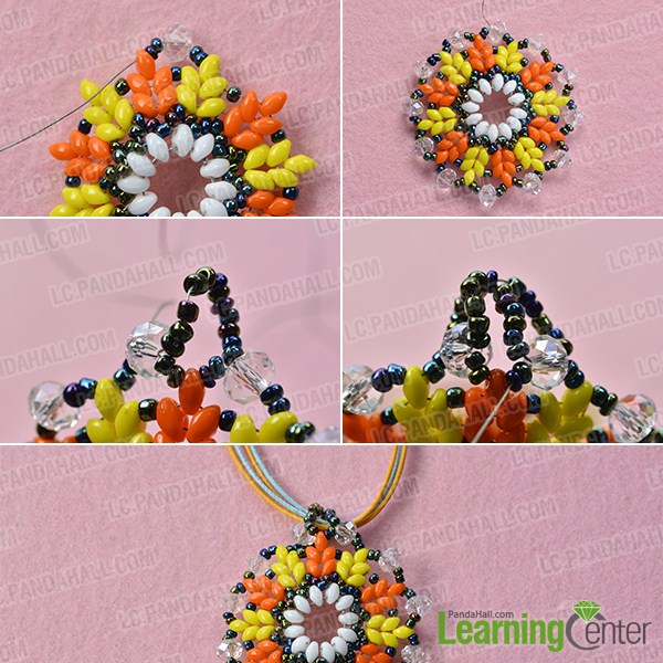 make the second part of the seed bead pendant necklace