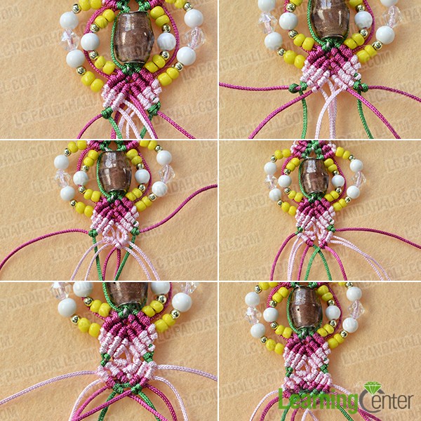 make the fourth part of the thread braided earrings