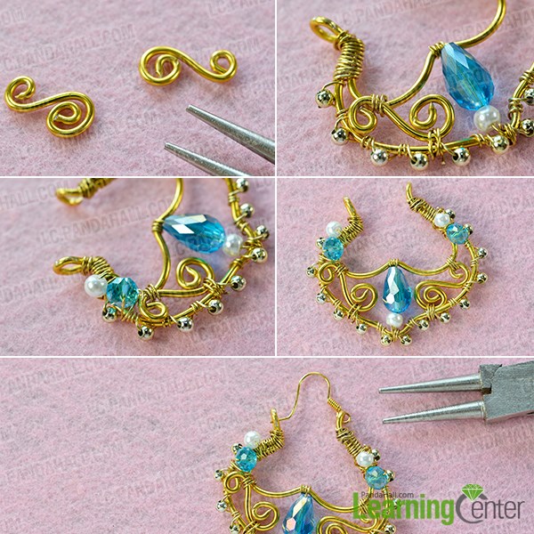 Complete the glass bead earrings