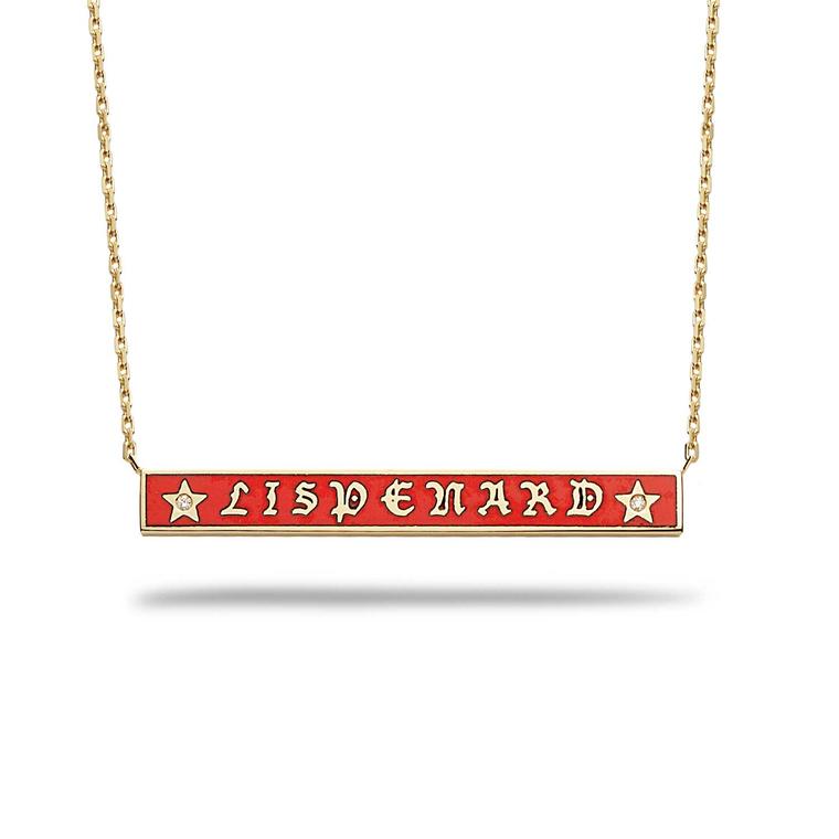 Foundrae personalized enamel bar necklace