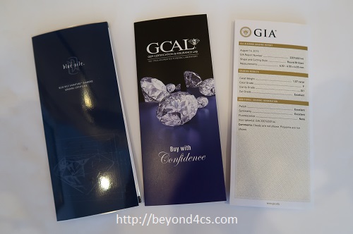 gcal report brochure gia certificate