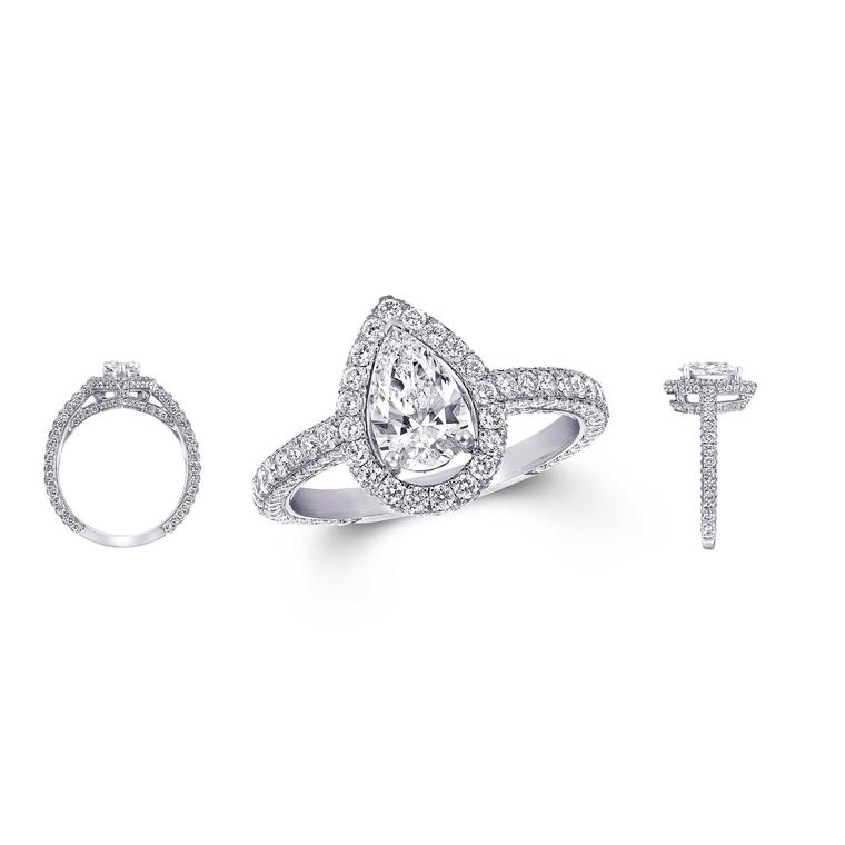 Graff Constellation pear-shaped diamond engagement ring
