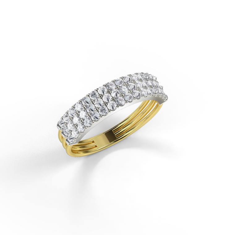 Jessie V E Feel The Love diamond braille ring