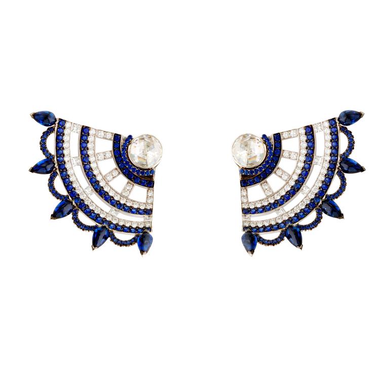 John Rubel sapphire and diamond earrings