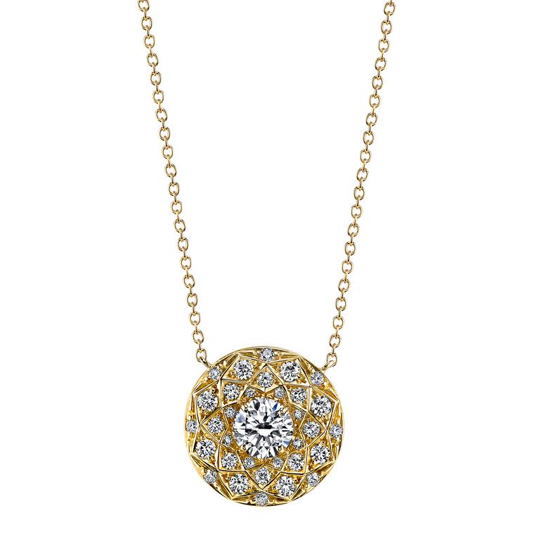Harry Kotlar Bloom round diamond solitaire necklace