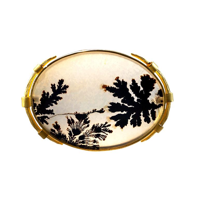 Lilly Fitzgerald dendritic agate brooch