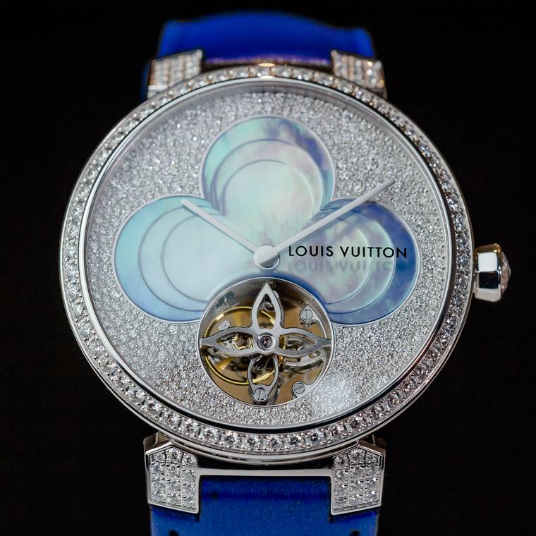 Louis Vuitton Tambour diamond watch in blue