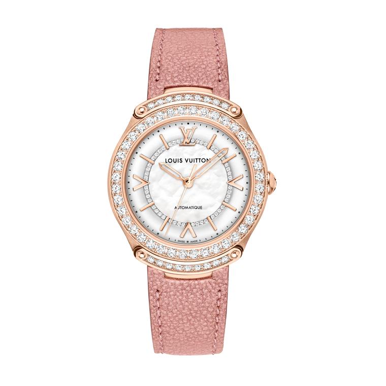 LV Fifty Five watch in pink gold and diamonds 