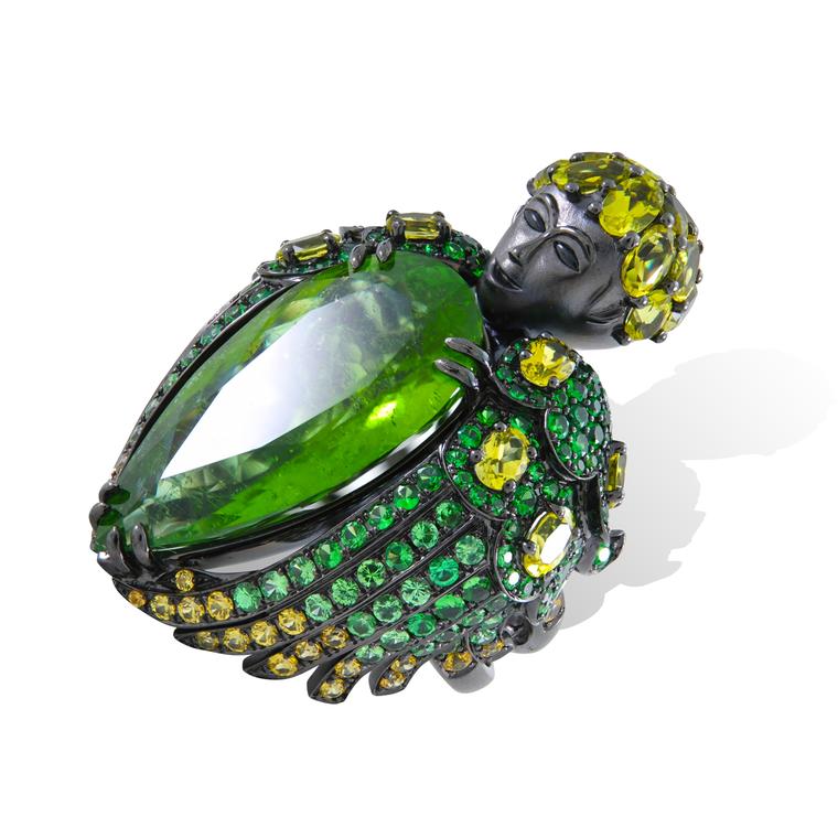 Lydia Courteille Queen of Sheba green tourmaline ring
