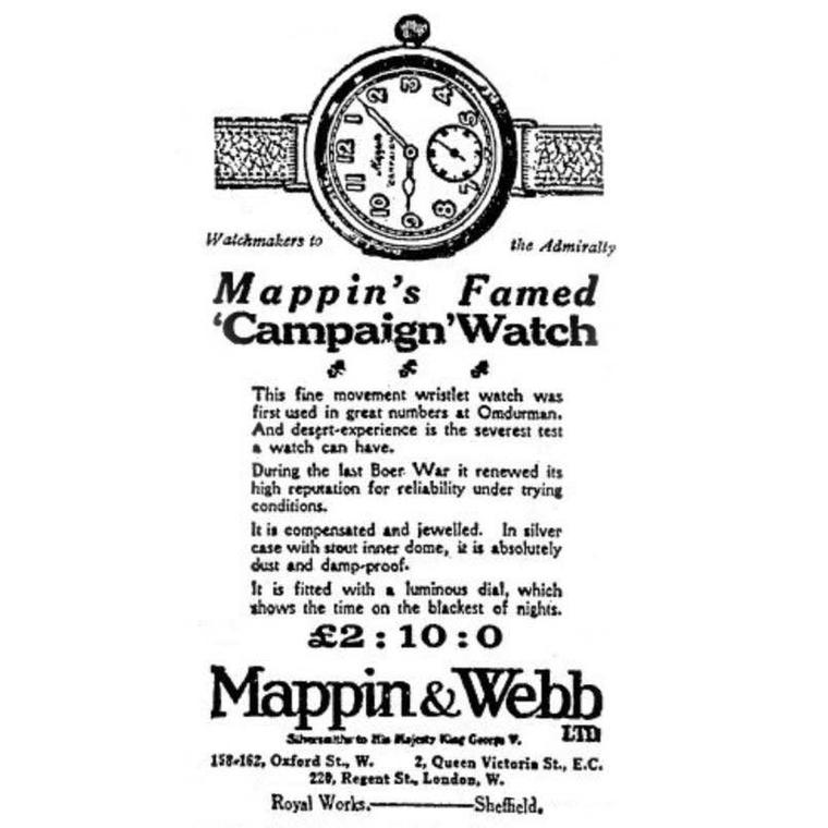 Mappin & Webb Campaign watch ad from WW1
