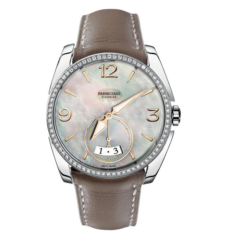 Parmgiani Tonda Metropolitaine steel watch with a mother of pearl dial