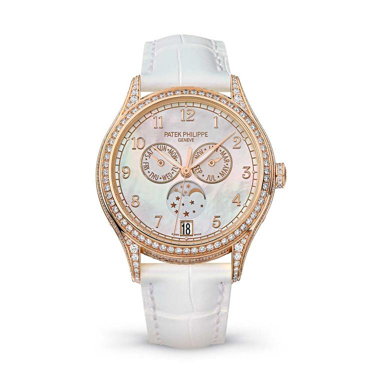 Patek Philippe Annual Calendar rose gold with white strap