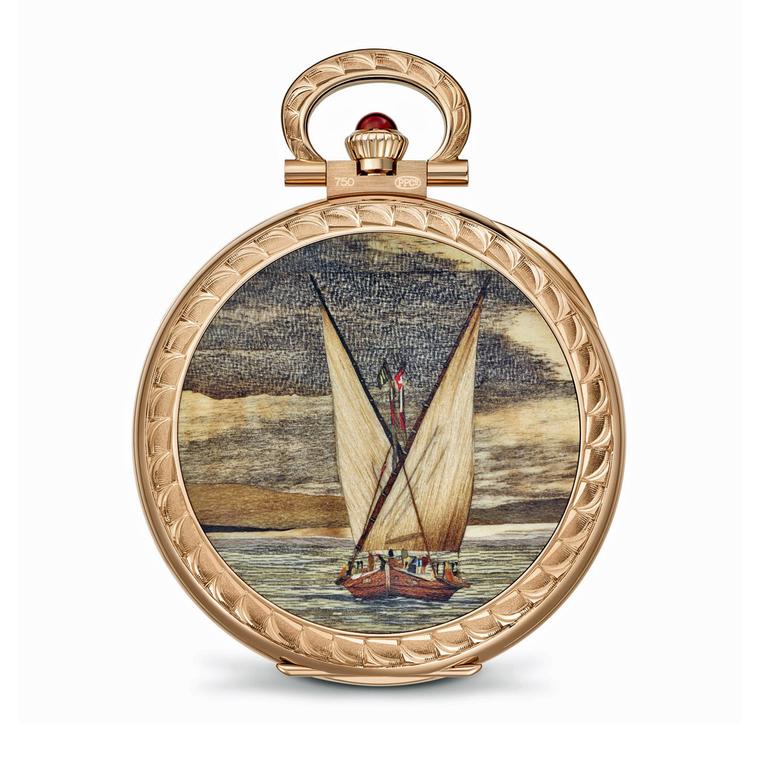 Patek Philippe Lateen Sails marquetry and hand engraving