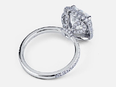 pear shaped cluster encrusted side diamonds