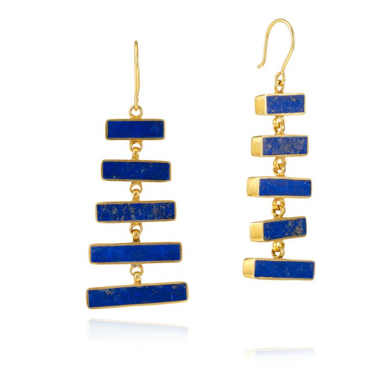 Pippa Small gold vermeil and lapis lazuli earrings