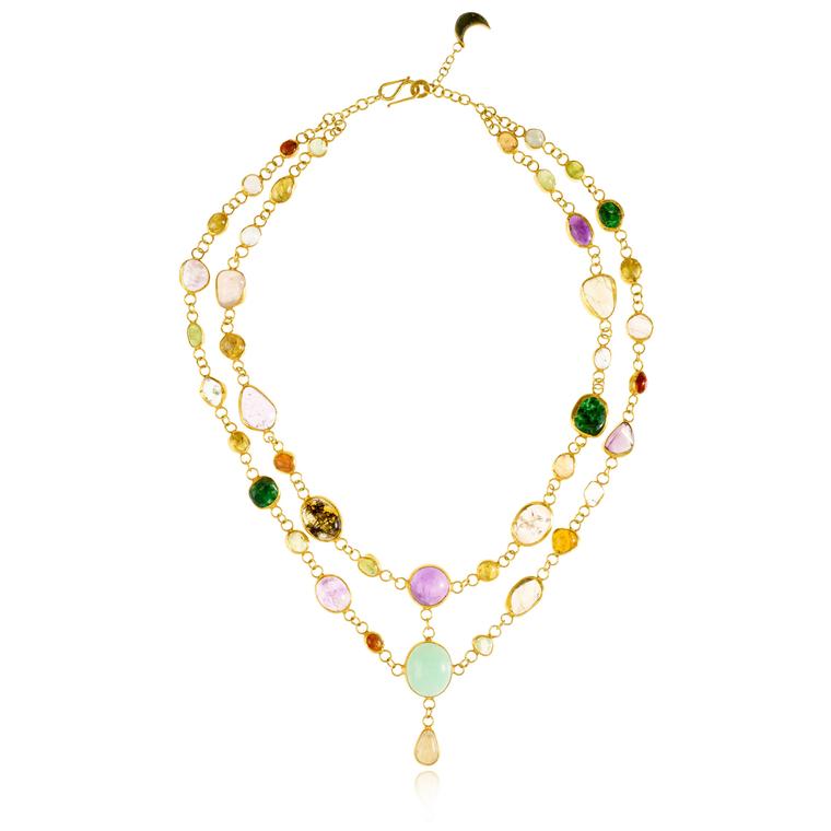 Pippa Small gold vermeil and coloured gemstone necklace