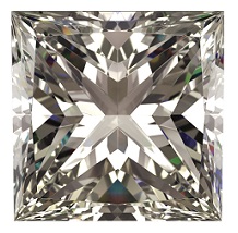 princess cut diamonds 3d rendering